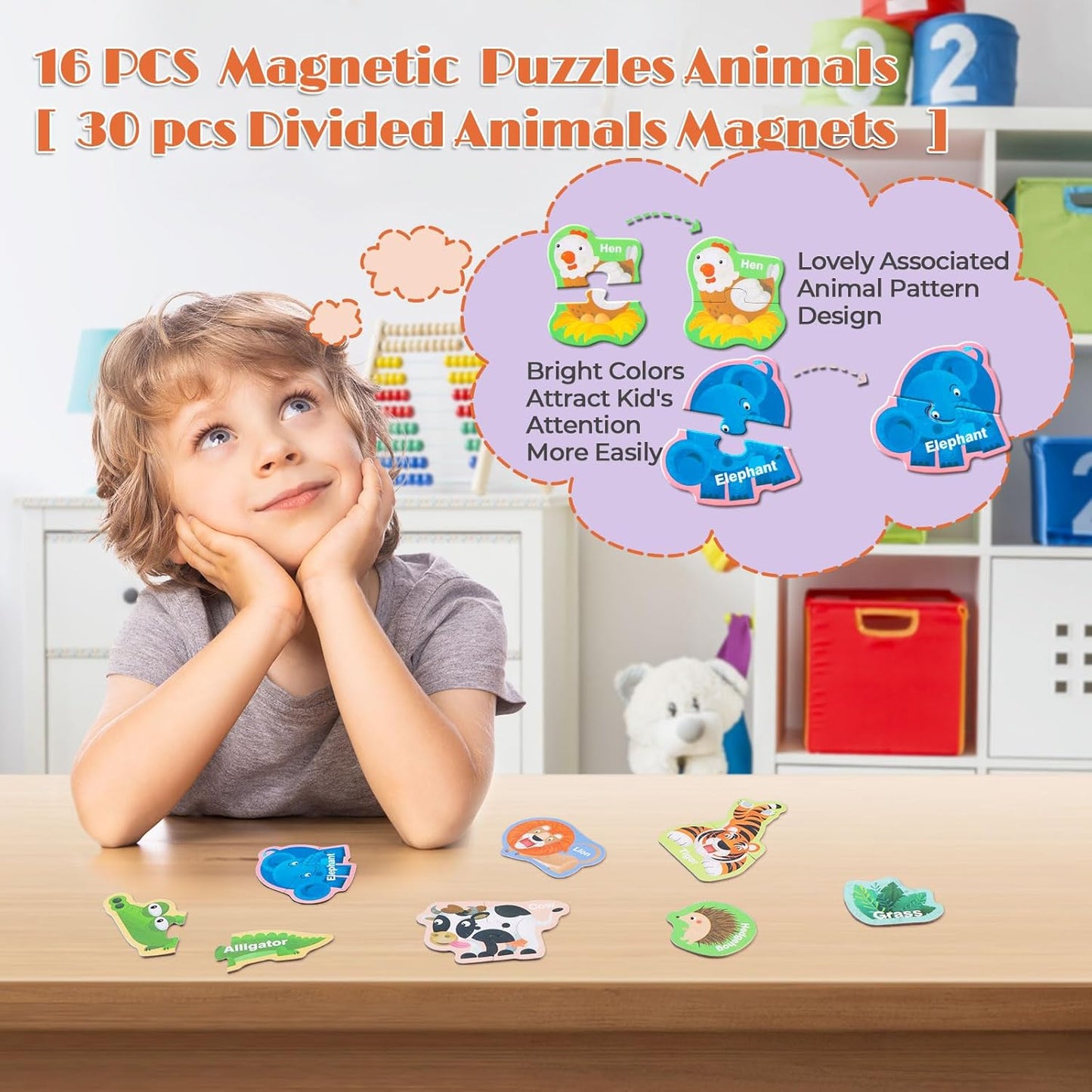 Magnetic Animal Puzzle Set – Fun & Educational Learning for Kids! - Arka Doodle