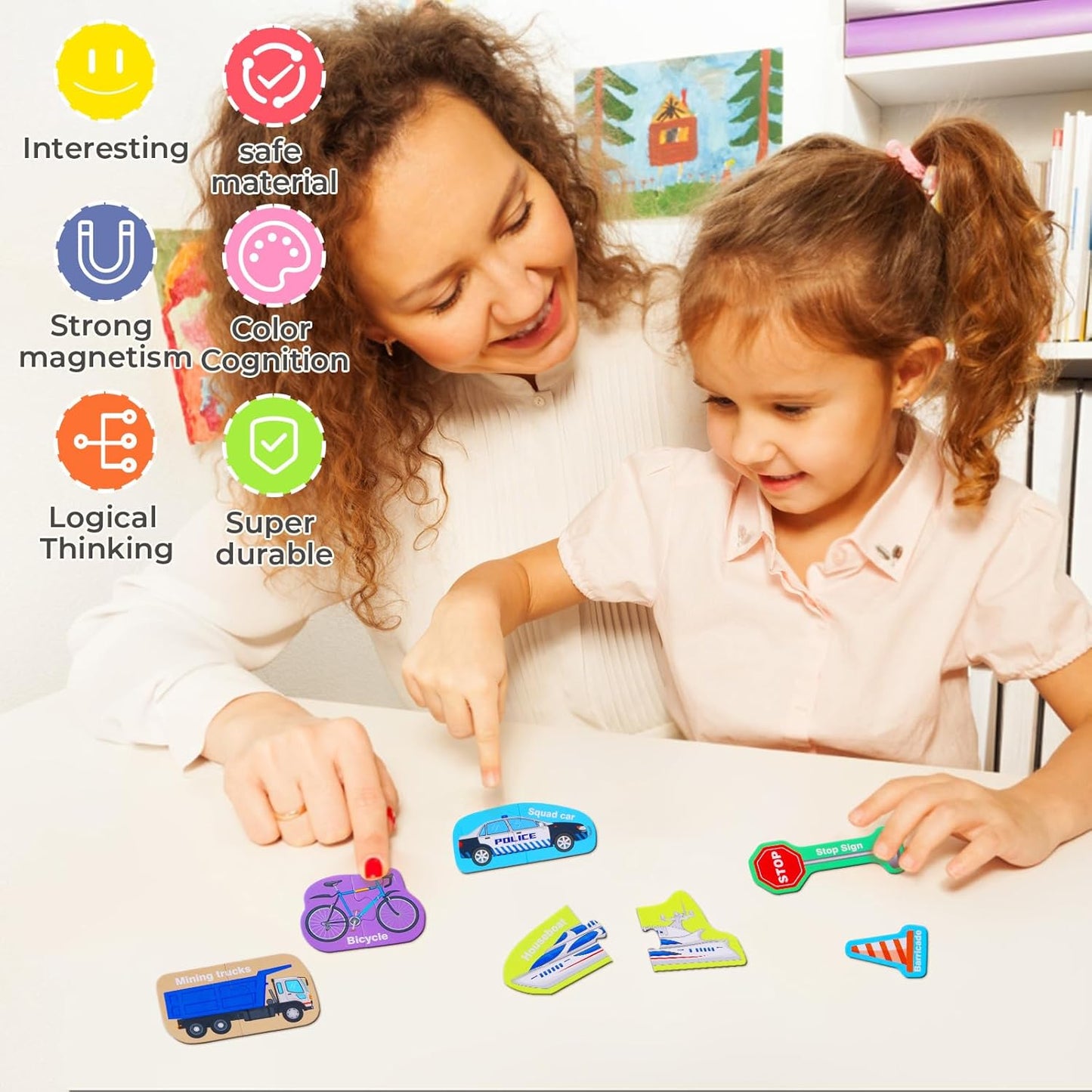 Magnetic Vehicle Puzzle Set – Fun & Educational Transport Learning! - Arka Doodle