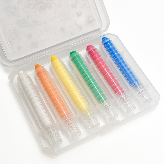 12 Pack Multicoloured & White Dustless Chalk Crayons - Arka Doodle