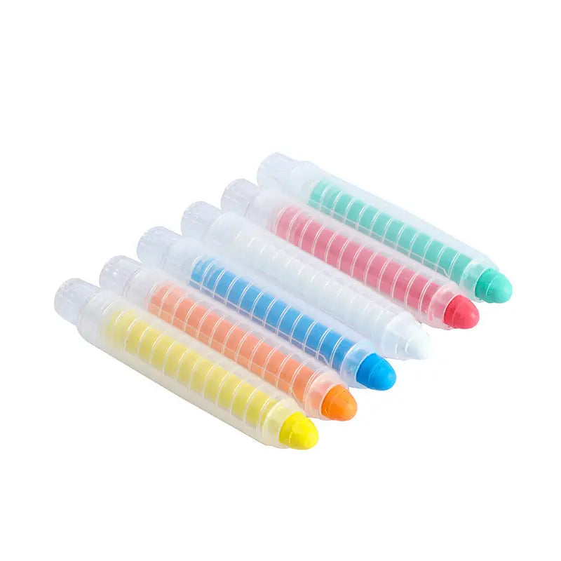 12 Pack Multicoloured & White Dustless Chalk Crayons - Arka Doodle