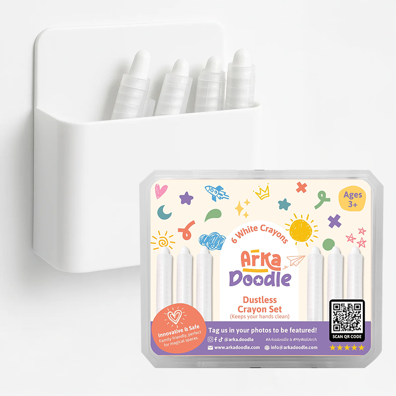 Bundle White Crayons with Magnetic Holder - Arka Doodle
