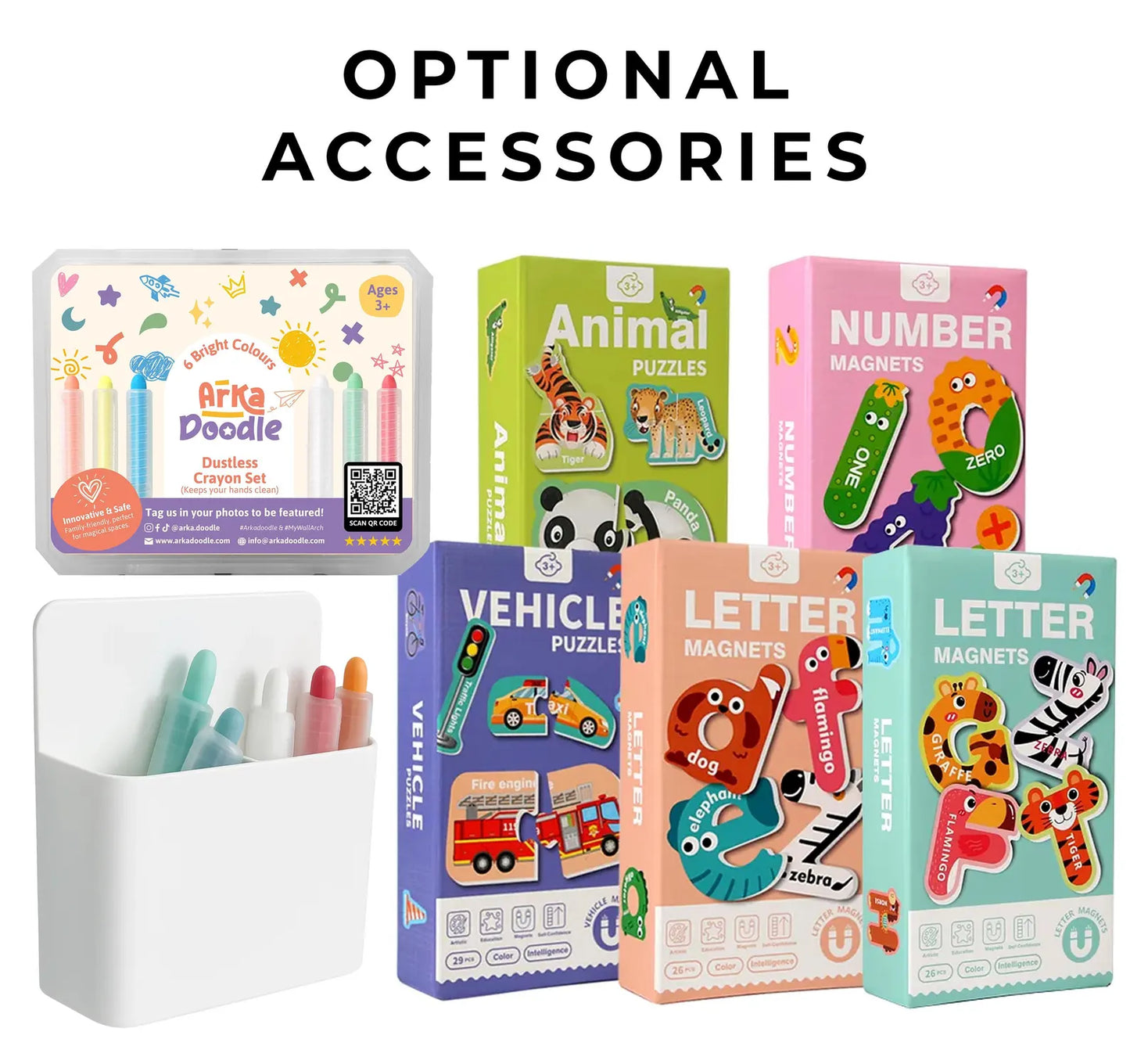 Classic Black Magnetic Wall Arch Decal for Kids - Arka Doodle