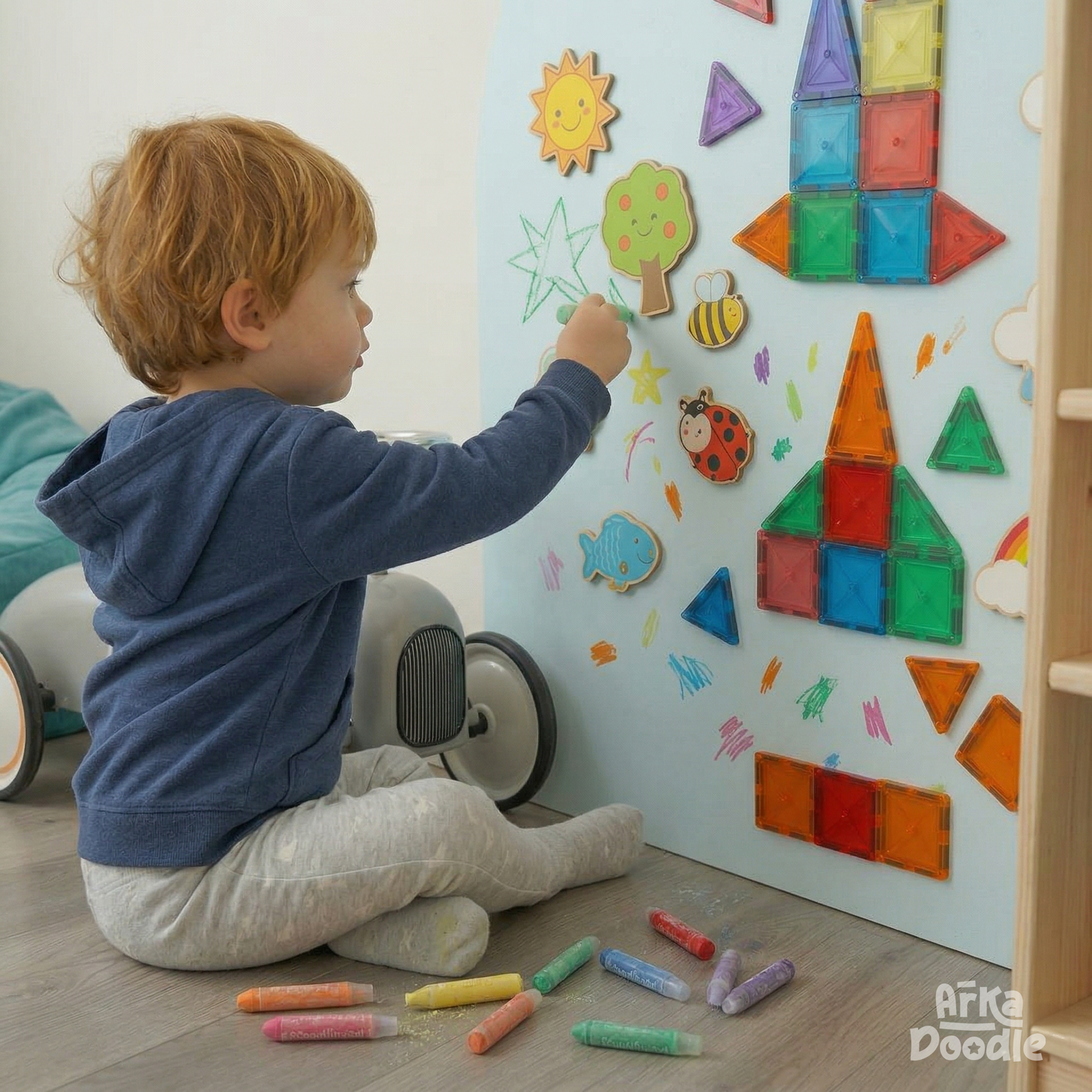 Blue Bird Magnetic Wall Arch Decal for Kids - Arka Doodle