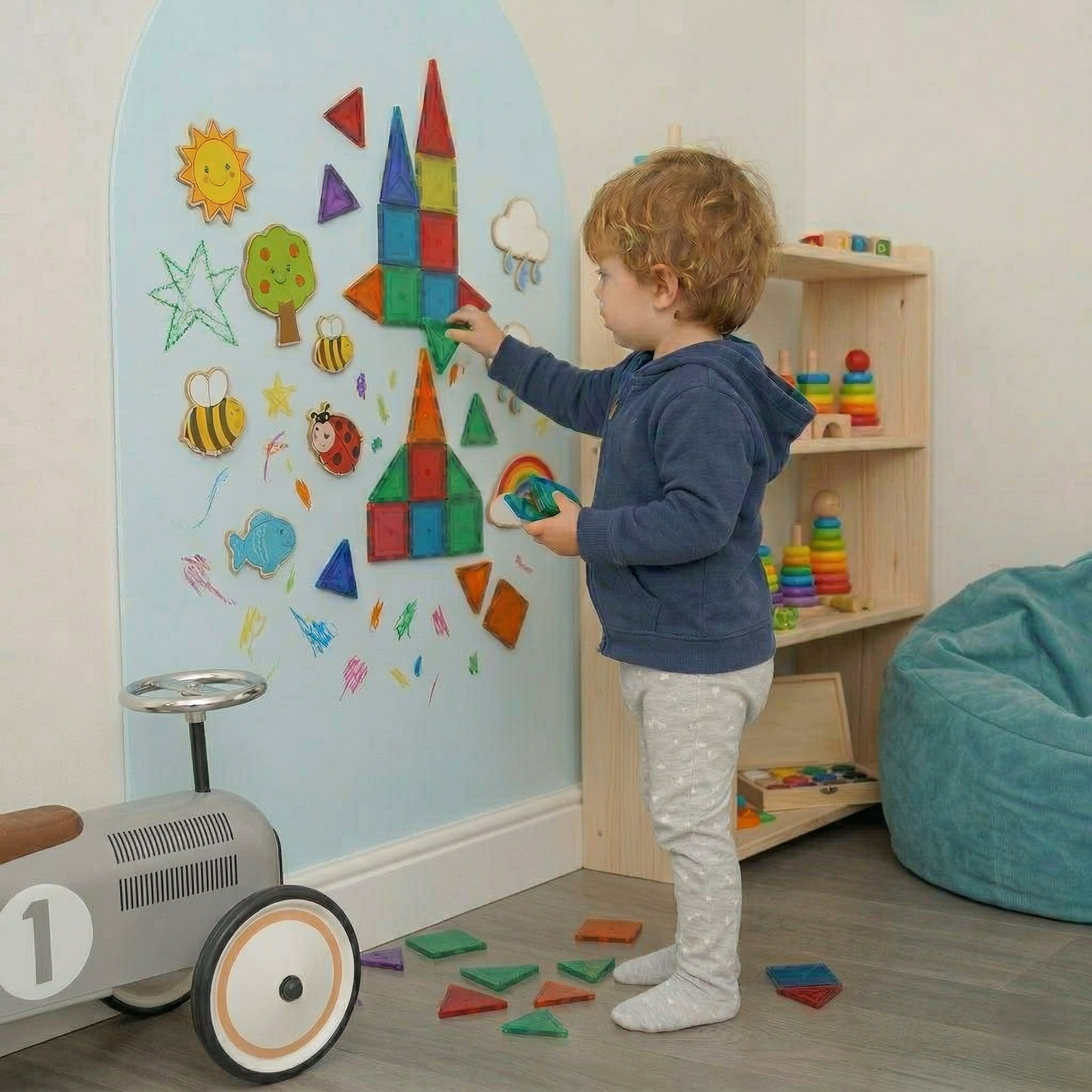Blue Bird Magnetic Wall Arch Decal for Kids - Arka Doodle