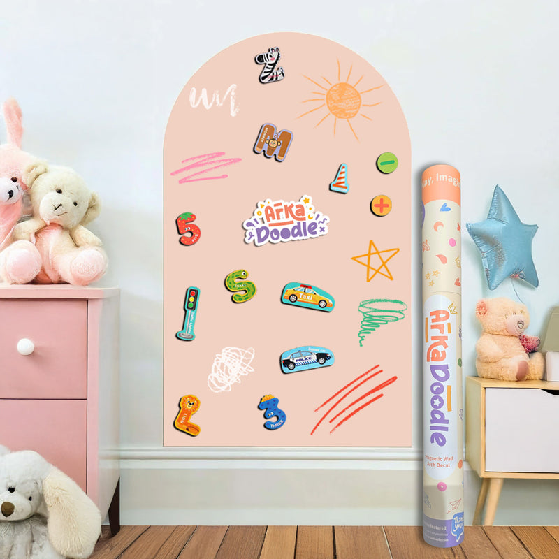 Blush Pink magnetic wall arch decal for kids by Arka Doodle