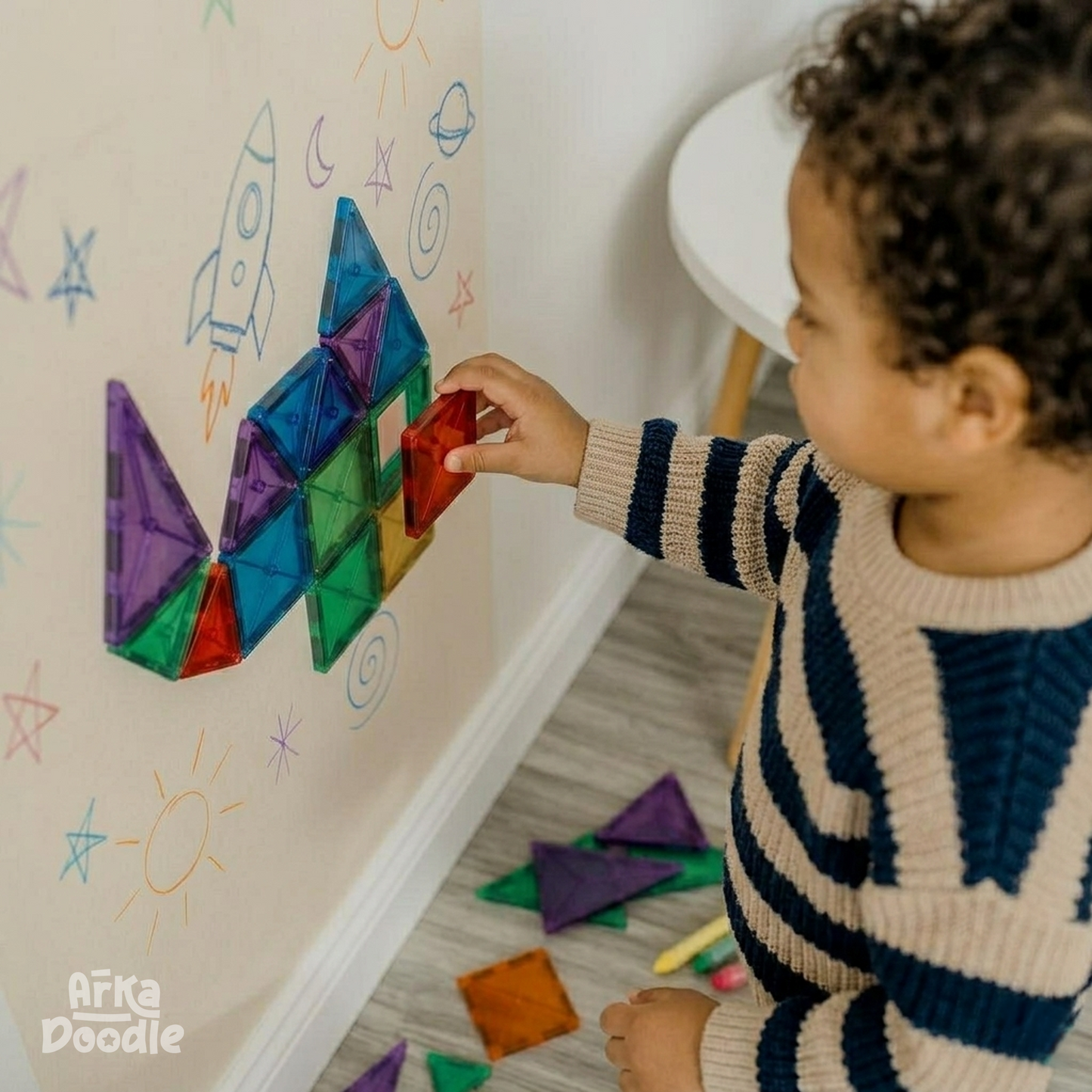 Tan Magnetic Wall Arch Decal for Kids - Arka Doodle