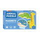 Magnetic animal puzzle set displayed on kids wall
