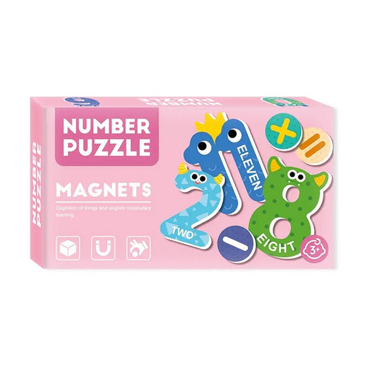 Magnetic numbers set displayed on kids wall