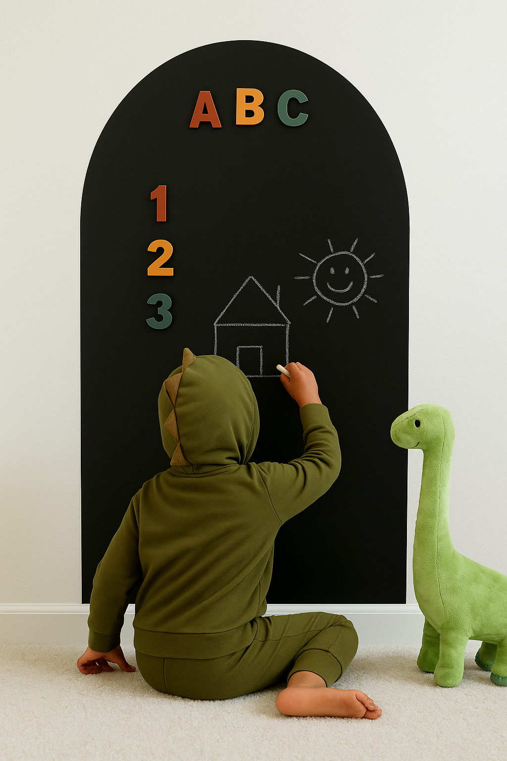 Classic Black Magnetic Wall Arch Decal for Kids - Arka Doodle