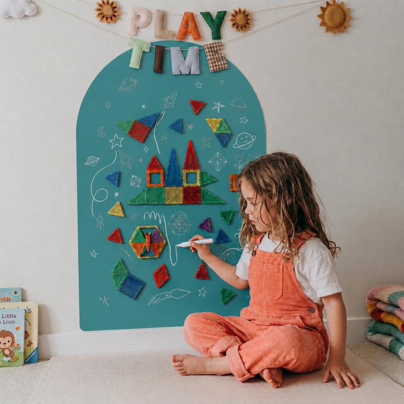 Teal Magnetic Wall Arch Decal for Kids - Arka Doodle