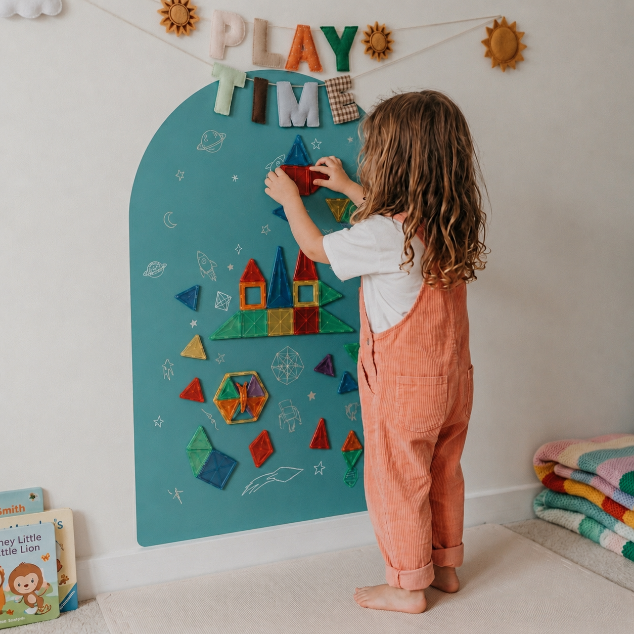 Teal Magnetic Wall Arch Decal for Kids - Arka Doodle