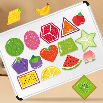 Educational fruit puzzle for preschool learning