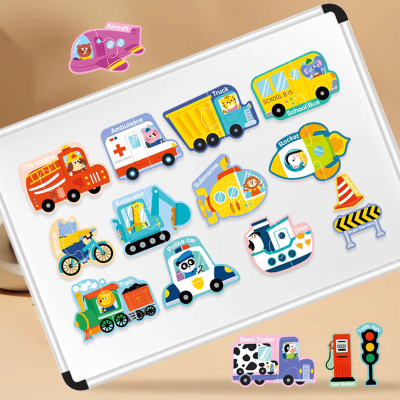 Educational traffic puzzle for preschool learning