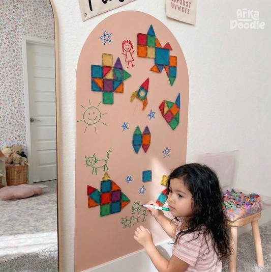 Peach Magnetic Wall Arch Decal for Kids - Arka Doodle