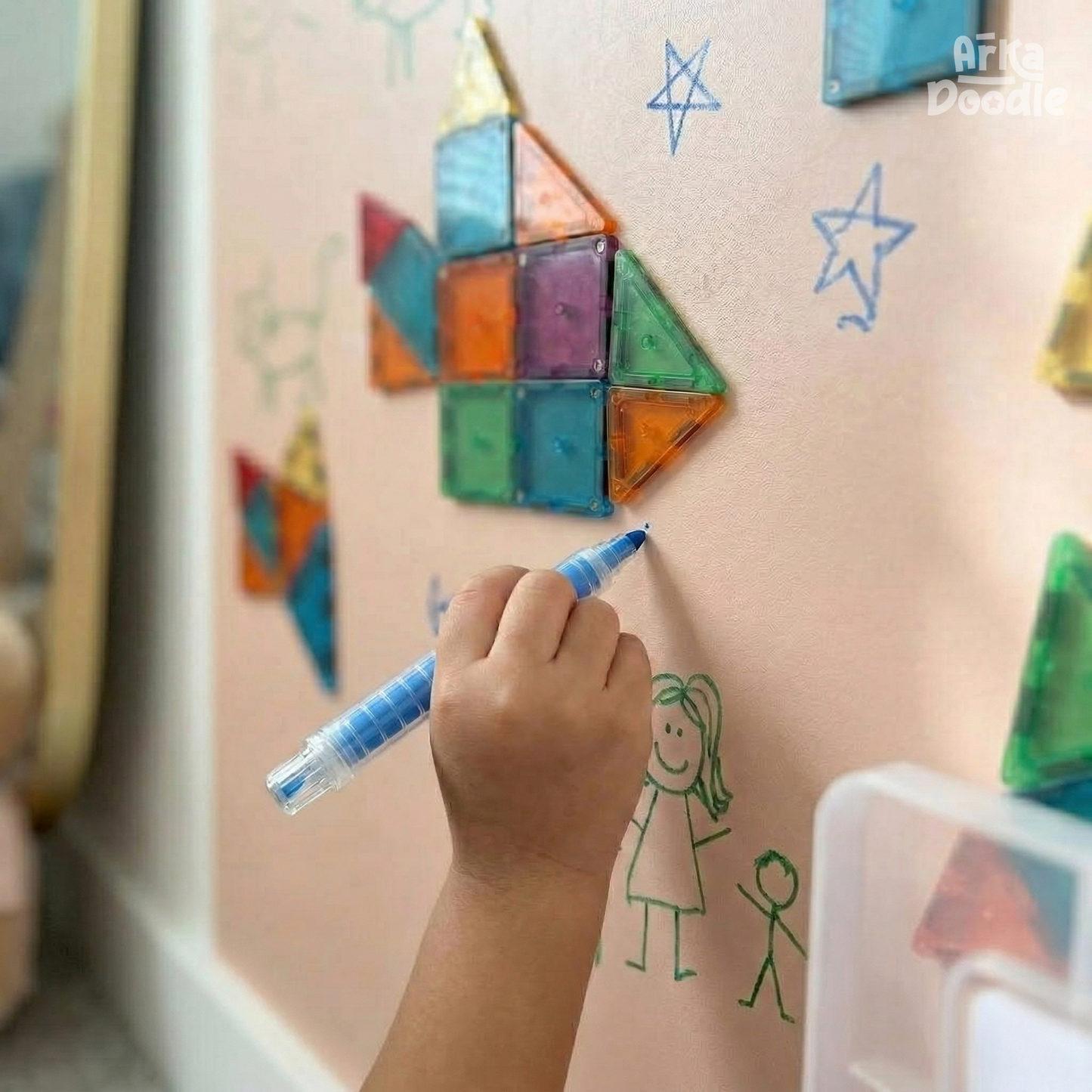 Peach Magnetic Wall Arch Decal for Kids - Arka Doodle